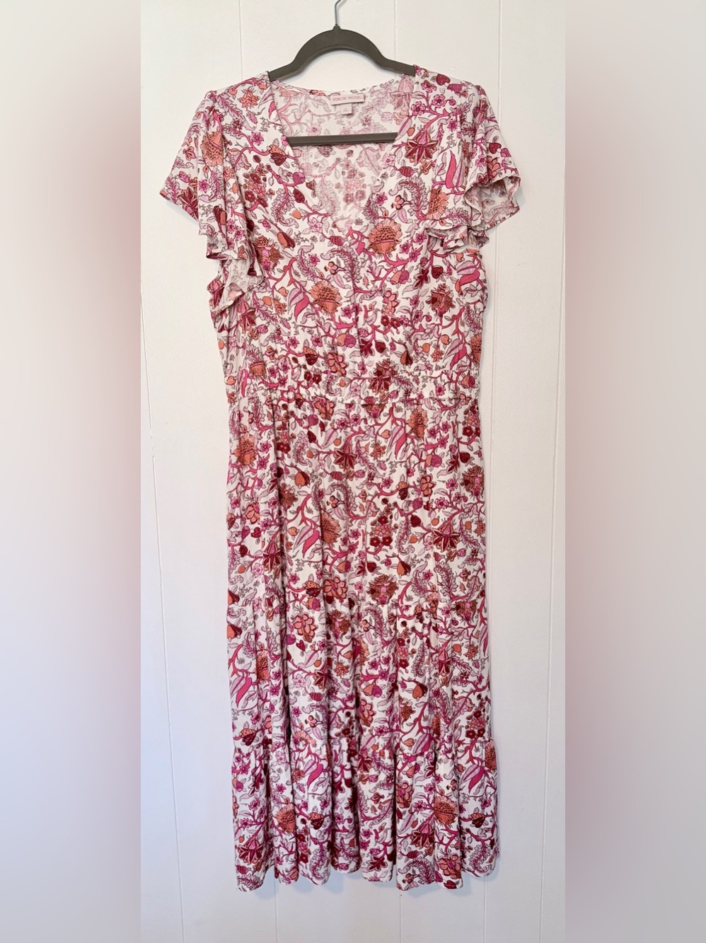 Knox Rose Blush Pink and Cream Floral Dress New